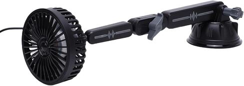 مروحة USB شفط هادئة 3 سرعات 360 مروحة تبريد قابلة للتعديل لسيارة شاحنة فان SUV RV قارب أسود (ممتد) in Kuwait