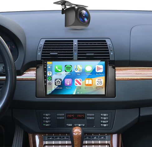 4+64G راديو السيارة ستيريو لسيارات BMW 5 Series X5 E39 E53 M5 96-06 Android مع CarPlay اللاسلكي Android Auto، 9 بوصة IPS تعمل باللمس سيارة ستيريو Bluetooth5.0، GPS، WiFi، SWC، 59UI، 32EQ AI DSP + HD كاميرا احتياطية in Saudi Arabia