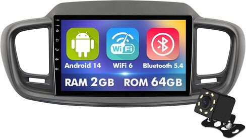 ستيريو سيارة 10.1 بوصة IPS تعمل باللمس Android 14 لسيارة Kia Sorento 3 2015-2020 مع CarPlay اللاسلكي وAndroid Auto 2+64GB راديو السيارة، يدعم WiFi 6، Bluetooth، 5.4، كاميرا احتياطية، SWC in Kuwait