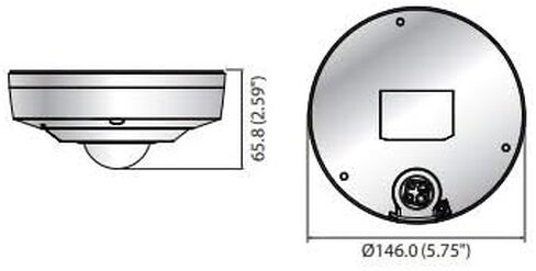 كاميرا Hanwha Techwin XNF-8010RV X-Series 6MP WDR PoE Network Fisheye Digital PTZ Dome Camera مع عدسة ثابتة 1.6 مم، اتصال RJ45 in Saudi Arabia
