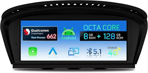 XTRONS Qualcomm 662 Android Car Stereo لسيارات BMW 3 Series E90-E93 / 5 Series E60 E61 M5 (2009-2012) نظام CIC، شاشة لمس IPS 8.8 بوصة 8+128 جيجابايت نظام ملاحة GPS يدعم CarPlay Android Auto اللاسلكي in Saudi Arabia