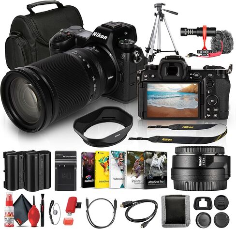 كاميرا Nikon Z6 III عديمة المرآة مع عدسة 28-400 مم 24.5 ميجابكسل FX 6K RAW 4K120p EXPEED 7 مع + محول تركيب FTZ II + حقيبة + طقم تنظيف + حامل ثلاثي القوائم (متجدد) in Saudi Arabia
