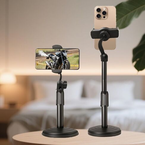 Extendable Phone Stand Adjustable Telescoping Flexible Phone Holder with Heavy Base Compatible with Smartphones Tablets in Saudi Arabia