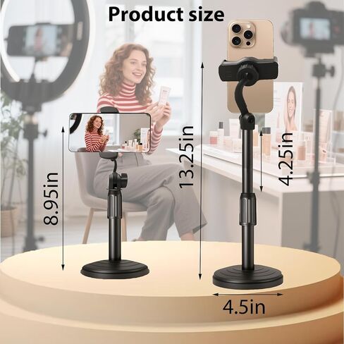 Extendable Phone Stand Adjustable Telescoping Flexible Phone Holder with Heavy Base Compatible with Smartphones Tablets in Saudi Arabia
