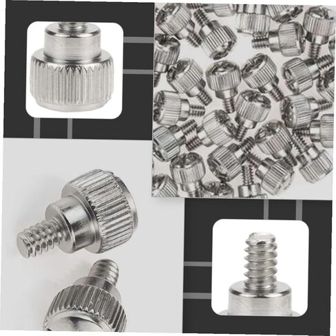 HOMSFOU 100pcs Silver Computer Chassis Thumb Screws Knurled Side Panel Fixing Replacement for Desktop PC Case Accessories in Saudi Arabia