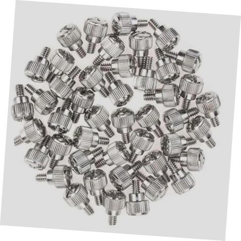 HOMSFOU 100pcs Silver Computer Chassis Thumb Screws Knurled Side Panel Fixing Replacement for Desktop PC Case Accessories in Saudi Arabia