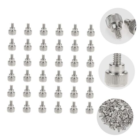 HOMSFOU 100pcs Silver Computer Chassis Thumb Screws Knurled Side Panel Fixing Replacement for Desktop PC Case Accessories in Saudi Arabia