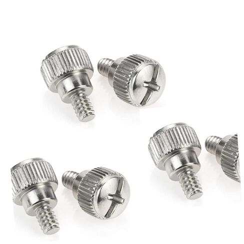 HOMSFOU 100pcs Silver Computer Chassis Thumb Screws Knurled Side Panel Fixing Replacement for Desktop PC Case Accessories in Saudi Arabia