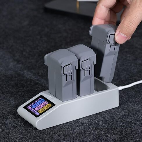 شاحن متوازي LCD لـ DJI Mini 5 Pro/Mini 4 Pro/3 مع كابل شحن، يدعم الشحن السريع PD، يشحن ما يصل إلى 3 بطاريات في وقت واحد in Saudi Arabia