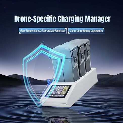 شاحن متوازي LCD لـ DJI Mini 5 Pro/Mini 4 Pro/3 مع كابل شحن، يدعم الشحن السريع PD، يشحن ما يصل إلى 3 بطاريات في وقت واحد in Saudi Arabia