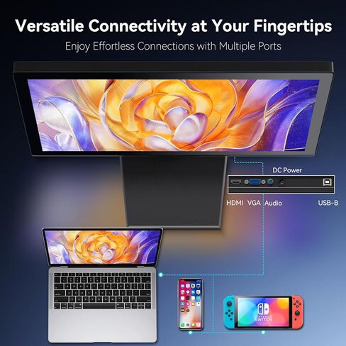 شاشة لمس 21.5 بوصة FHD 1920x1080P شاشة كمبيوتر صناعية، شاشة كمبيوتر تعمل باللمس HDMI VGA لأجهزة الكمبيوتر المحمول PS4 Xbox، شاشة لمس سطح المكتب 75 هرتز، أسود in Saudi Arabia