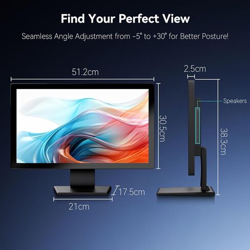 شاشة لمس 21.5 بوصة FHD 1920x1080P شاشة كمبيوتر صناعية، شاشة كمبيوتر تعمل باللمس HDMI VGA لأجهزة الكمبيوتر المحمول PS4 Xbox، شاشة لمس سطح المكتب 75 هرتز، أسود in Saudi Arabia