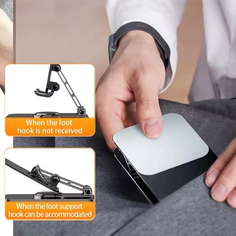 Foldable Phone & Tablet Stand – Adjustable Rotating Bracket for iPad, Mobile Phones – Portable Desktop Holder for Desk, Counter, Office & Home Use (Silver) in Saudi Arabia