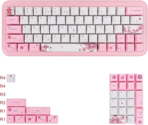 (أغطية المفاتيح فقط) مجموعة أغطية مفاتيح Saku-ra 60% PBT OEM لمفاتيح MX الميكانيكية تخطيط ANSI متوافق مع GH60 RK61/ALT61/Annie/poker GK61 GK64 (الإنجليزية) in Kuwait