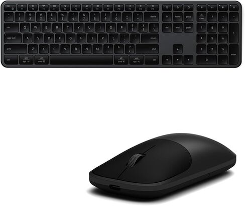 لوحة مفاتيح لاسلكية كاملة الحجم Satechi Slim EX3 مع Numpad وماوس لاسلكي Slim EX - أسود فضائي in Saudi Arabia