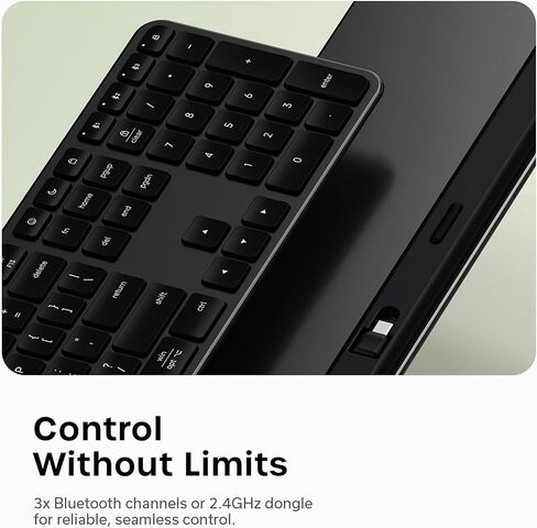 لوحة مفاتيح لاسلكية كاملة الحجم Satechi Slim EX3 مع Numpad وماوس لاسلكي Slim EX - أسود فضائي in Saudi Arabia