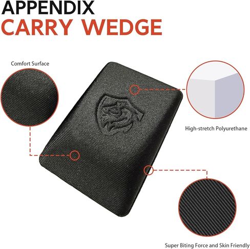 Appendix Carry Holster Wedge, Improves Comfort & Concealment, Universal Foam Holster Pad, Ambidextrous, Black in Saudi Arabia