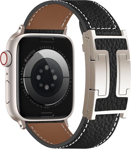 Charlam Leather Magnetic Watch Band, Compatible with Apple Watch Bands 40mm 38mm 41mm 42mm 44mm 45mm 46mm 49mm Women Men, Top Grain Leather Designer Strap for iWatch Series 11/10/9/8/7/6-1/Ultra 3/SE3 in Saudi Arabia