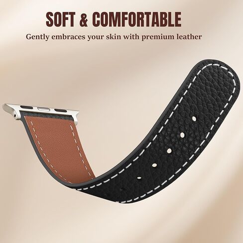 Charlam Leather Magnetic Watch Band, Compatible with Apple Watch Bands 40mm 38mm 41mm 42mm 44mm 45mm 46mm 49mm Women Men, Top Grain Leather Designer Strap for iWatch Series 11/10/9/8/7/6-1/Ultra 3/SE3 in Saudi Arabia