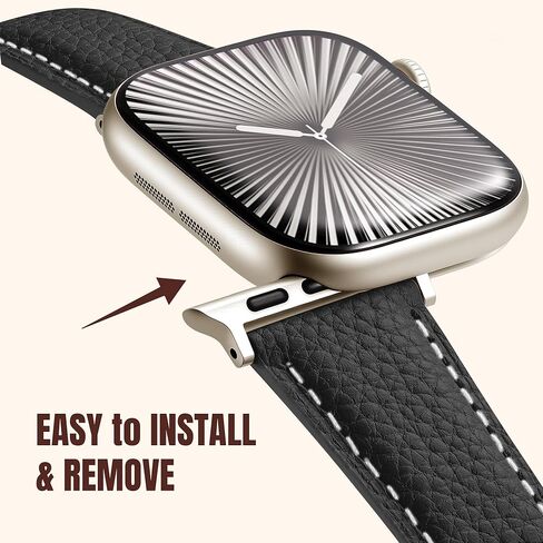 Charlam Leather Magnetic Watch Band, Compatible with Apple Watch Bands 40mm 38mm 41mm 42mm 44mm 45mm 46mm 49mm Women Men, Top Grain Leather Designer Strap for iWatch Series 11/10/9/8/7/6-1/Ultra 3/SE3 in Saudi Arabia