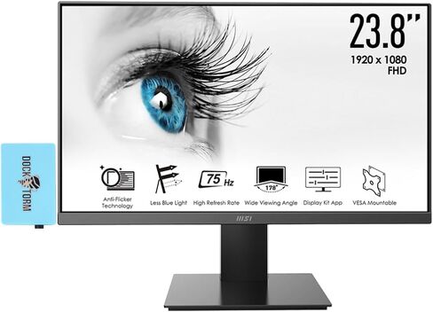 msi PRO MP241X Monitor 24" FHD, 1 HDMI, 1 VGA, VESA Mount, Black w/Docztorm Dock in Saudi Arabia