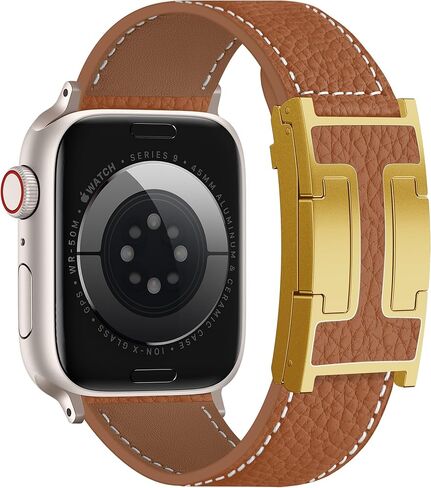 Charlam Leather Magnetic Watch Band, Compatible with Apple Watch Bands 40mm 38mm 41mm 42mm 44mm 45mm 46mm 49mm Women Men, Top Grain Leather Designer Strap for iWatch Series 11/10/9/8/7/6-1/Ultra 3/SE3 in Saudi Arabia