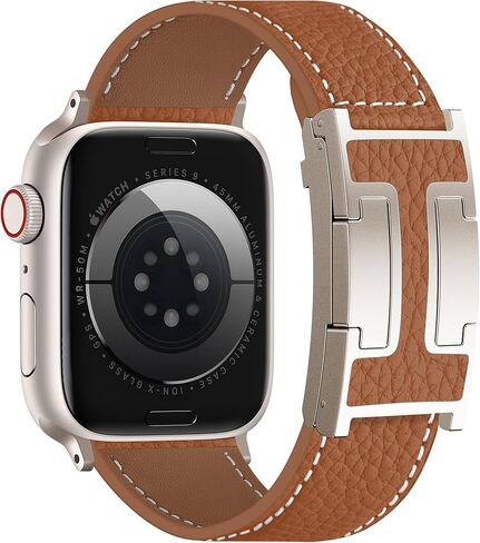 Charlam Leather Magnetic Watch Band, Compatible with Apple Watch Bands 40mm 38mm 41mm 42mm 44mm 45mm 46mm 49mm Women Men, Top Grain Leather Designer Strap for iWatch Series 11/10/9/8/7/6-1/Ultra 3/SE3 in Saudi Arabia