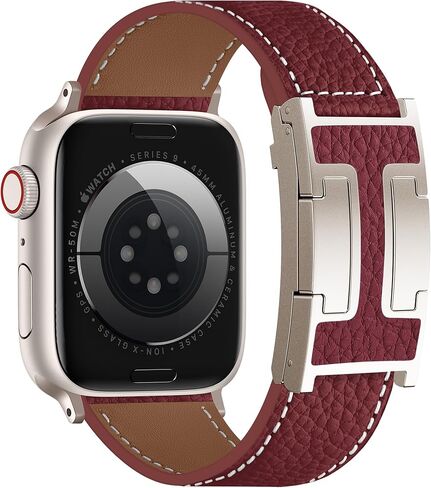 Charlam Leather Magnetic Watch Band, Compatible with Apple Watch Bands 40mm 38mm 41mm 42mm 44mm 45mm 46mm 49mm Women Men, Top Grain Leather Designer Strap for iWatch Series 11/10/9/8/7/6-1/Ultra 3/SE3 in Saudi Arabia