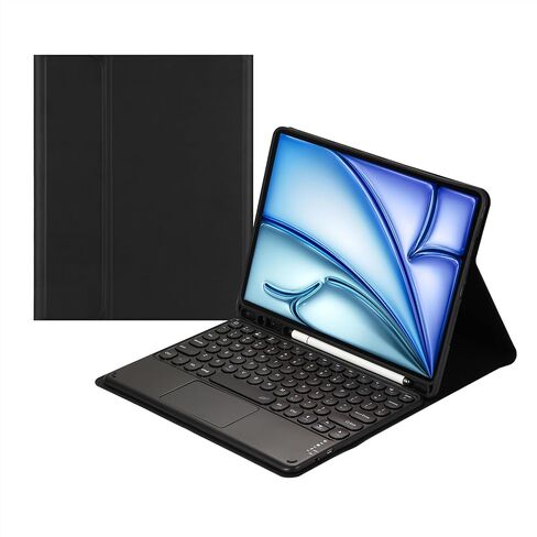 حافظة لوحة مفاتيح تعمل باللمس لجهاز iPad Air 11 بوصة M3 (2025) / M2 (2024)، iPad Air 5th (2022) / الجيل الرابع (2020) 10.9 بوصة مع حامل قلم رصاص - لوحة مفاتيح بلوتوث تعمل باللمس قابلة للفصل مغناطيسيًا (أزرق) in Saudi Arabia