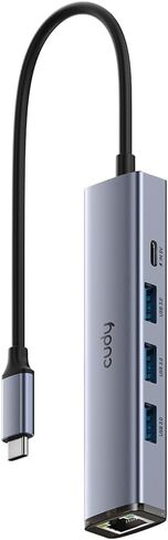Cudy 5-in-1 USB-C Hub with Gigabit Ethernet RJ45 Port, Multiport Adapter, 3 USB-A 3.2 Gen 1, USB-C Port Receiving 5V2A DC for MacBook, iPhone 15/16/17 and More, UH605 in Saudi Arabia