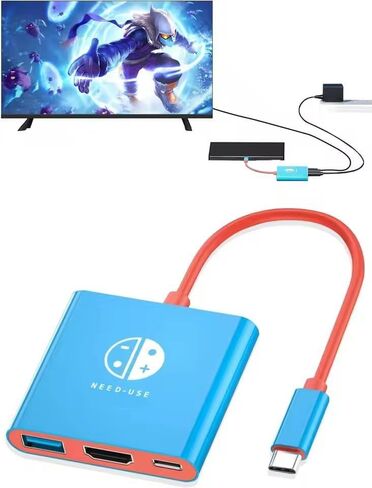 Portable NS Switch 2 Compatible Type c Hub with 4K30hz HDTV Docking Station USB 3.0 Docking Station for NS Switch Gaming in Saudi Arabia
