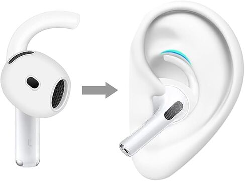 ALXCD Sport Eartips Compatible with AirPods 4 4th Generation Earbuds, Anti-Slip Earhook Sport Ear Tips Cover Replacement with Cleaner kit Compatible with AirPods 4 8S+1 White in Saudi Arabia