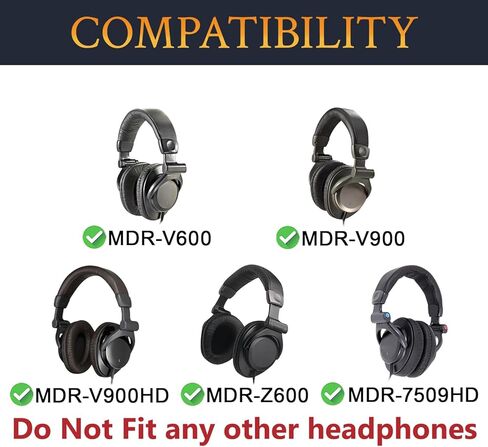 SOULWIT Headband Cover for Sony MDR-V600/Z600/V900/V900HD/7509HD Headphones, Replacement Headstrap Pad Repair Part - Black in Saudi Arabia