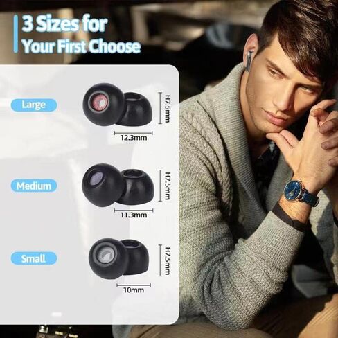Memory Foam Ear Tips with Dust Mesh for Anker Soundcore Liberty 5 / Liberty 4 Pro Earbuds/Sport X20 (Not for Liberty 4 NC), Anti-Slip Replacement Ear Tip, No Silicone Pain, 3 Pairs (SML) in Kuwait