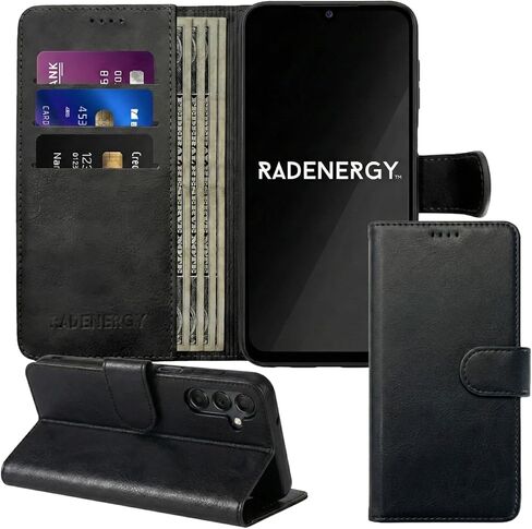 EMF Blocking Leather Phone Wallet Case for Samsung Galaxy S25, 99% Anti-Radiation Protection, RFID, EMF Cell Phone Cover, Removable Case, Card Holder & Stand, for Men & Women, Brown in Saudi Arabia
