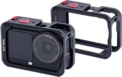 حافظة واقية من الألومنيوم على شكل قفص أرنب لكاميرا DJI Osmo Action 6، حامل محول توسيع إطار معدني متعدد الوظائف لملحقات كاميرا DJI Osmo Action 6 in Saudi Arabia
