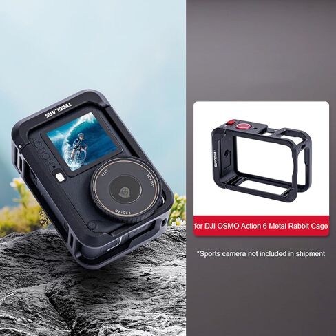 حافظة واقية من الألومنيوم على شكل قفص أرنب لكاميرا DJI Osmo Action 6، حامل محول توسيع إطار معدني متعدد الوظائف لملحقات كاميرا DJI Osmo Action 6 in Saudi Arabia