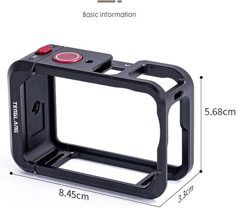 حافظة واقية من الألومنيوم على شكل قفص أرنب لكاميرا DJI Osmo Action 6، حامل محول توسيع إطار معدني متعدد الوظائف لملحقات كاميرا DJI Osmo Action 6 in Saudi Arabia