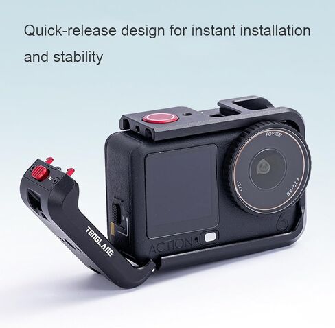 حافظة واقية من الألومنيوم على شكل قفص أرنب لكاميرا DJI Osmo Action 6، حامل محول توسيع إطار معدني متعدد الوظائف لملحقات كاميرا DJI Osmo Action 6 in Saudi Arabia