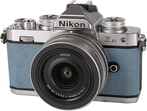 Nikon Zfc Mirrorless Camera with NIKKOR Z DX 16-50mm f/3.5-6.3 VR Lens (Chalk Blue), 20.9MP DX, 4K Video, Retro Design Bundle + 64GB Memory Card (Renewed) in Saudi Arabia