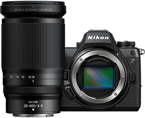 طقم كاميرا Nikon Z6 III FX بدون مرآة مقاس 28-400 مم VR 24.5 ميجابكسل 20 إطارًا في الثانية 6K حزمة فيديو مع ميكروفون مثبت على الكاميرا مدمج للغاية + محول تركيب FTZ II + طقم تنظيف + حامل ثلاثي القوائم + بطاقة ذاكرة سعة 64 جيجابايت in Saudi Arabia