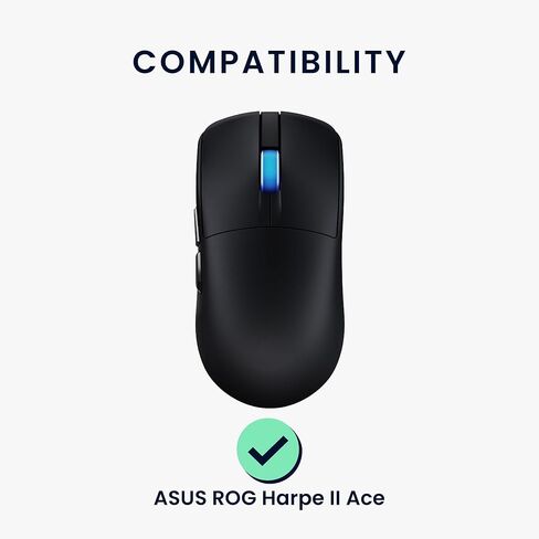 kwmobile Mouse Feet Replacement Compatible with ASUS ROG Harpe II Ace Computer Mouse Skates Sticker - Black in Saudi Arabia