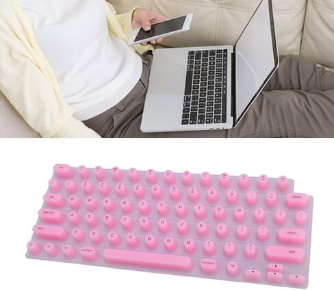 Raised Silicone Keyboard Cover for Pro 14,16 & Air 13,15 (2021-2024), Long Nail Friendly Design for Nail Art Protection & Comfortable Typing Experience (Pink) in Saudi Arabia