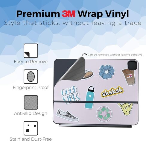 Keyboard Skin Compatible with Apple Magic Keyboard for iPad Pro 13" (M5) 2025 - Moon - Premium 3M Vinyl Protective Wrap Decal Cover - Easy to Apply | Crafted in The USA by MightySkins in Saudi Arabia