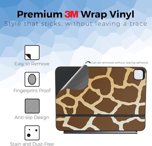 Keyboard Skin Compatible with Apple Magic Keyboard for iPad Pro 13" (M5) 2025 - Giraffe - Premium 3M Vinyl Protective Wrap Decal Cover - Easy to Apply | Crafted in The USA by MightySkins in Saudi Arabia