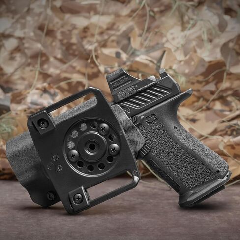GRITR OWB Kydex Right/Left Hand Gun Holster Fits Glock 19 - Optic Cut, Compatible with Safariland QLS/G-Code RTI Attachments, Adjustable Belt Loops, Open Bottom, Adjustable Cant in Kuwait