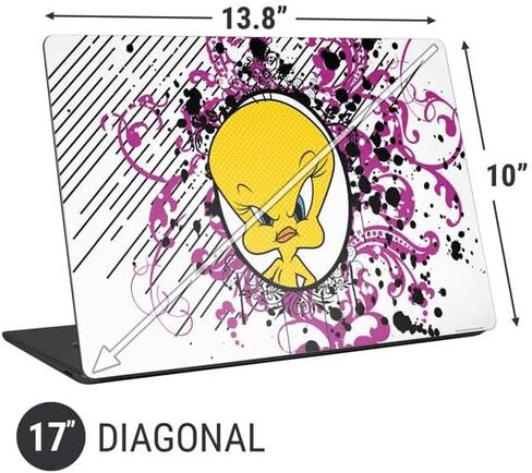 ملصق Skinit للكمبيوتر المحمول متوافق مع الكمبيوتر المحمول العالمي 17 بوصة (13.8 × 10 بوصة) - مرخص رسميًا من Warner Bros Tweety Bird مع تصميم Attitude in Kuwait