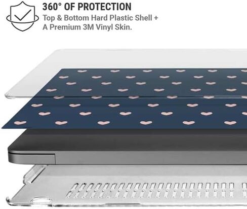 Skinit Case + Skin Compatible with MacBook Pro 14in (2021) Originally Designed Blue and Pink Hearts Design in Saudi Arabia