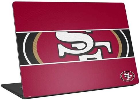 Skinit Laptop Decal Skin Compatible with Universal Laptop 17in (13.8 x 10in) - Officially Licensed NFL San Francisco 49ers Zone Block Design in Saudi Arabia