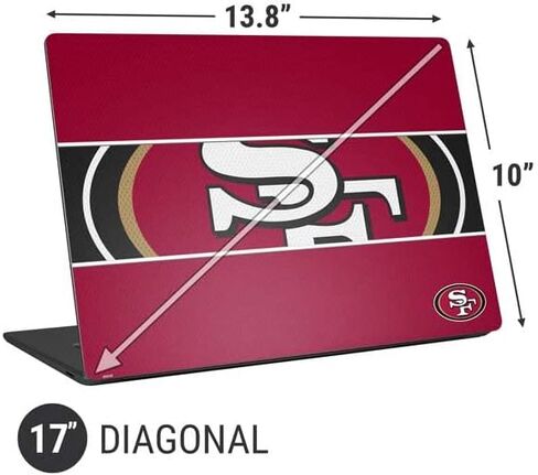 Skinit Laptop Decal Skin Compatible with Universal Laptop 17in (13.8 x 10in) - Officially Licensed NFL San Francisco 49ers Zone Block Design in Saudi Arabia
